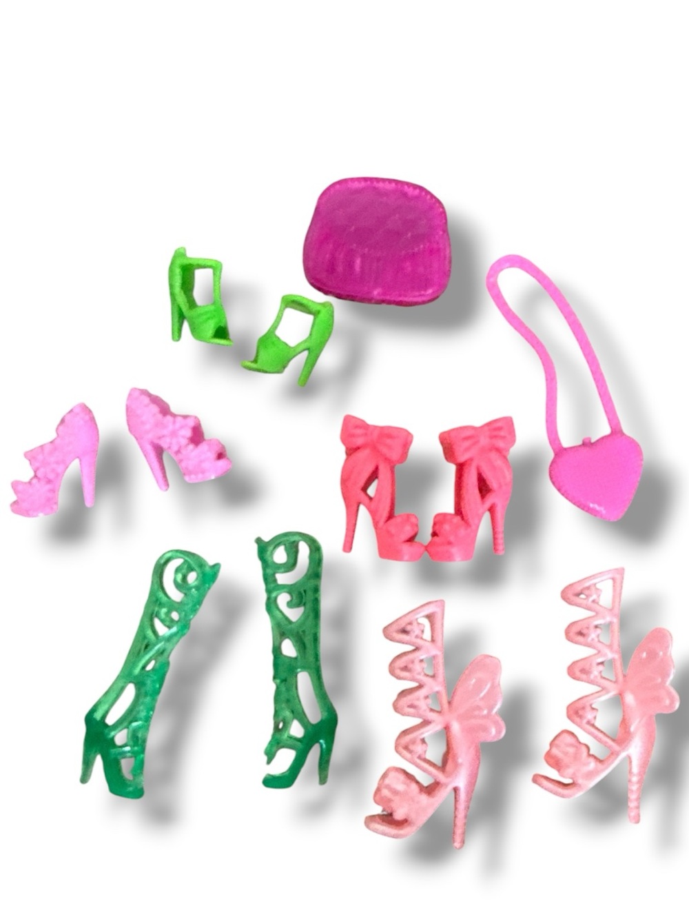 Barbie & Skipper Doll Shoes & Accessories Bundle Lot 5 Pairs Heels 2 Purses Pink
